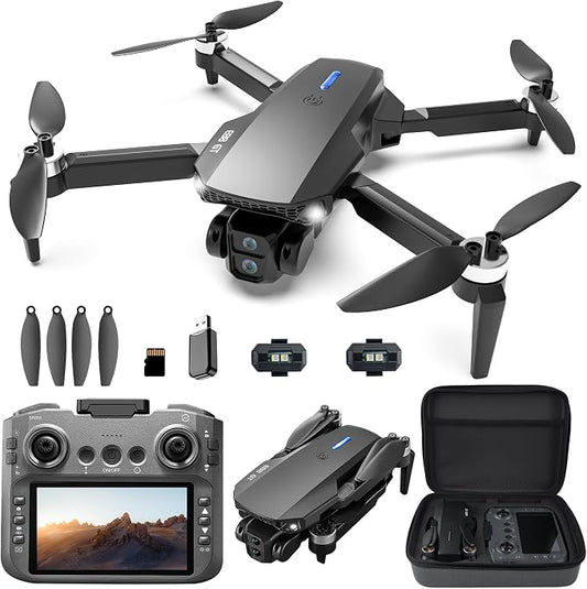 BEZGAR Drone with Camera, 4.3" Screen Remote Control Drones 1080P HD FPV RC Quadcopter, WiFi Live Video on Screen, One Key Start for Beginner, 3 Batteries, Ideal Toy Gift for Kids & Adults