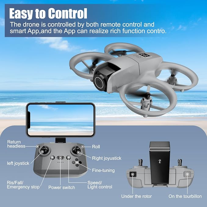 Drone with Camera 1080HD， Features One Key Takeoff/Landing, Altitude Hold, Headless Mode, 3D Flips, Trajectory Flight，3 Speed Modes, Easy to Fly for Beginners