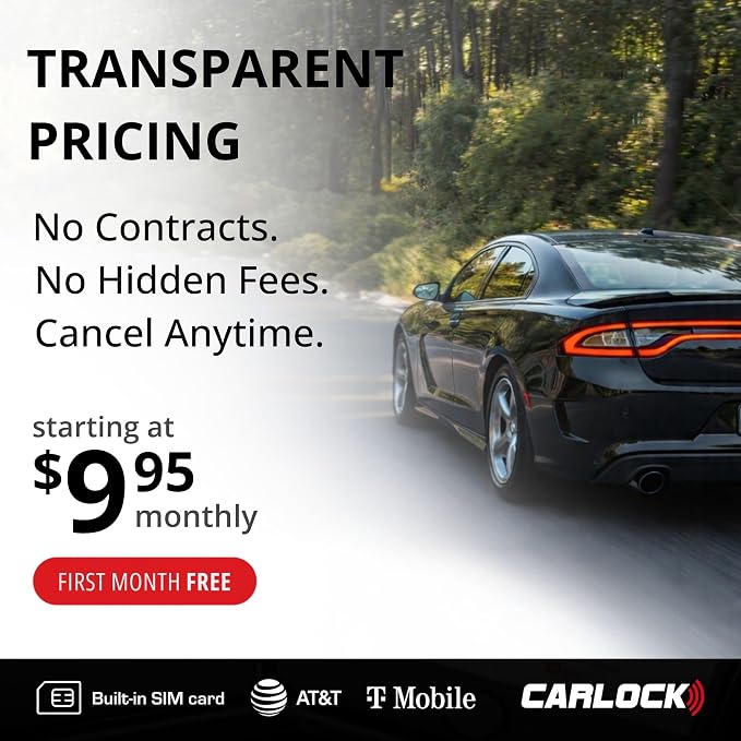 CARLOCK Anti Theft Car Device - Real Time 4G Car Tracker & Car Alarm System. Comes with Device & Phone App. Tracks Your Car in Real Time & Notifies You Immediately of Suspicious Behavior.OBD Plug&Play