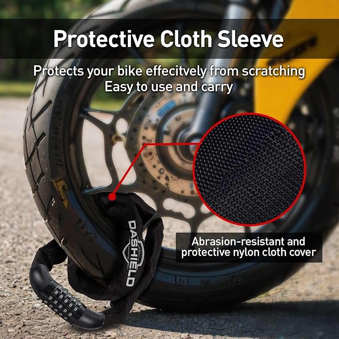 Bike Chain Lock Security 5 Digit Resettable Combination, 38.6 inches Heavy Duty Anti Theft Lock Chain for Bicycle, Motocycle, Scooter, Gate, Fence (Black-2PK, 3.2ft)