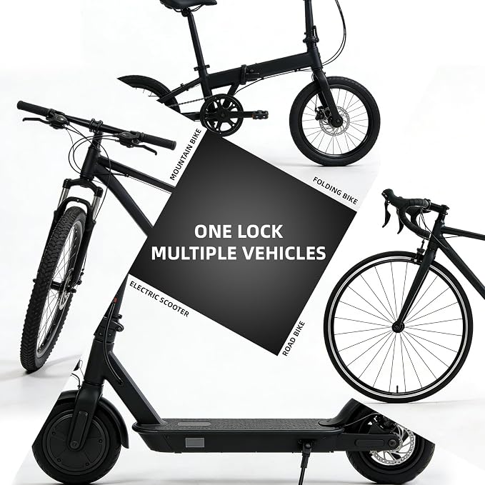 ROCKBROS Bike Lock Scooter Lock 23.4-Inch Heavy Duty Anti-Theft Chain Lock with Key E-Bikes Accessories