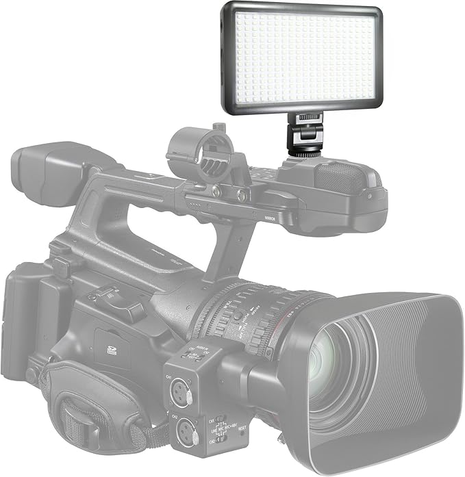 Vidpro LED-300 Photo and Video Light Kit - On Camera Panel LED Light - Adjustable and Dimmable Light Fits Cameras Video Camcorders and DLSR w/Hot Shoe Includes Rechargeable Battery Diffuser and More