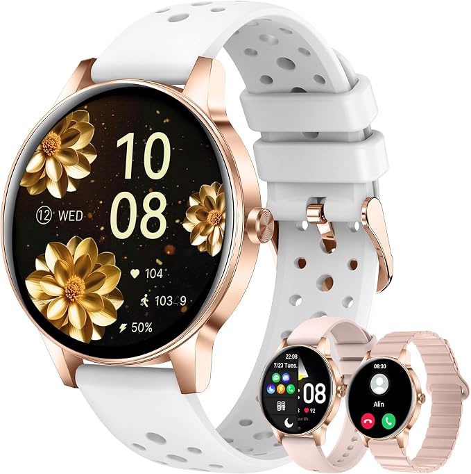 Smart Watch for Women, 1.27" HD Screen Fitness Tracker, Make/Answer Calls, 2026 Portable Smartwatches, 130+ Sport Modes with Heart Rate/Sleep Monitor, IP68 Waterproof, Fitness Watch for iOS Android