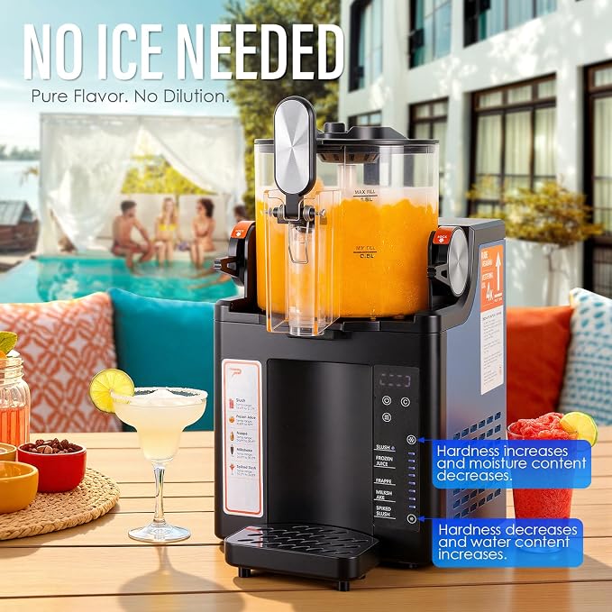Slushie Machine for Home,No Ice Needed Frozen Drink Maker with 5 Presets Modes,Perfect for Slush,Frozen Juice,Frappe,Milk Shake,Spiked Slush,Adjustable Temperature