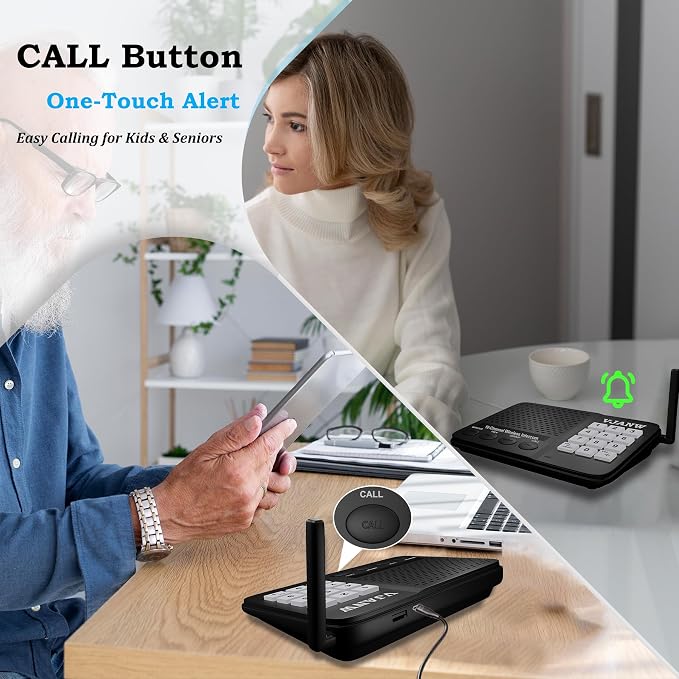 Intercoms Wireless for Home: Push to Talk, One to Many Group Broadcast, Voice Activated Monitor for Home, Ring Alert Call, 6000FT Long Range, Speak Closer for Clearer, More Private Communication