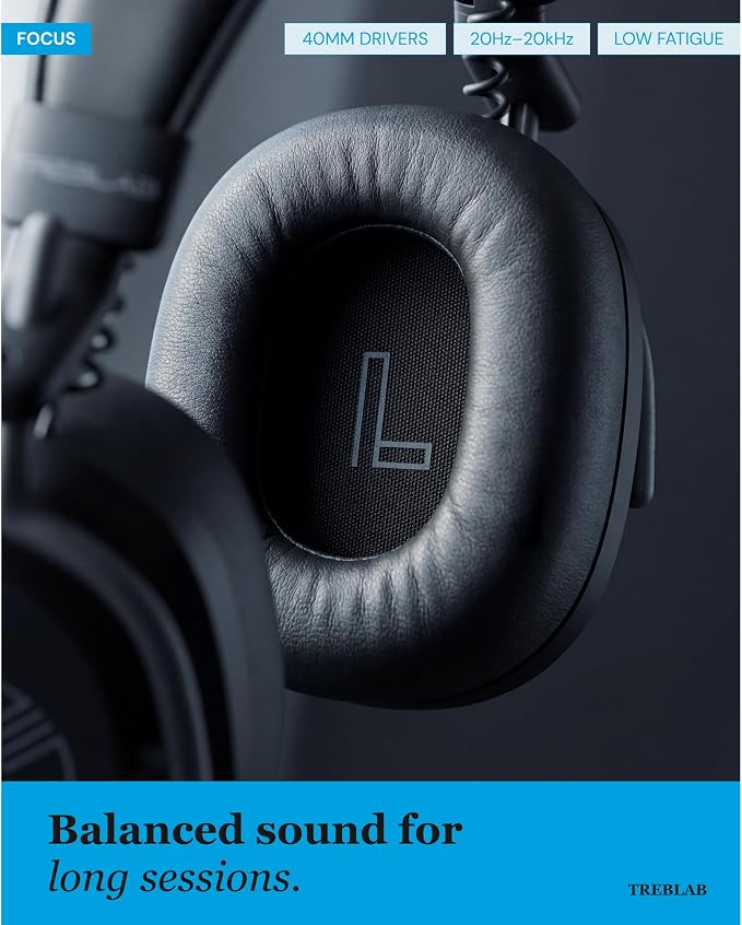 TREBLAB U5 Active Noise Cancelling Headphones Over-Ear, Wireless Bluetooth 5.3 Headphones with Mic, 65-Hr Battery, Hybrid ANC, Multipoint, Deep Bass, IPX4, Foldable for Travel, Work, Commute, Gym