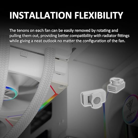 GAMDIAS AEOLUS P2-1203 120mm ARGB PWM Fan (3 Pack, no Hub), Include Reverse Fan Blade x3 & Controller, ARGB Sync, Easy Installation & Cabless Daisy-Chain Design, Silent Operation, Up to 2400RPM, White