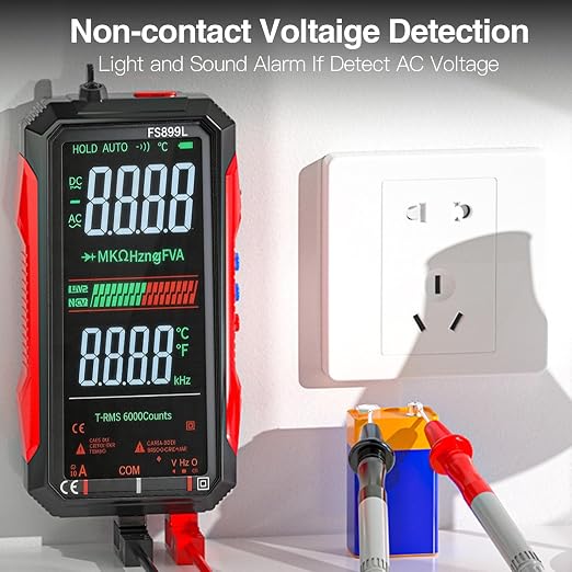 USB Rechargeable Digital Multimeter Smart Automatico True Rms Professional USB Power Multi Testers Continuity Pocket Oscilloscope with Capacitor Voltmeter Megohmmeter Electrical Tools for Electrician