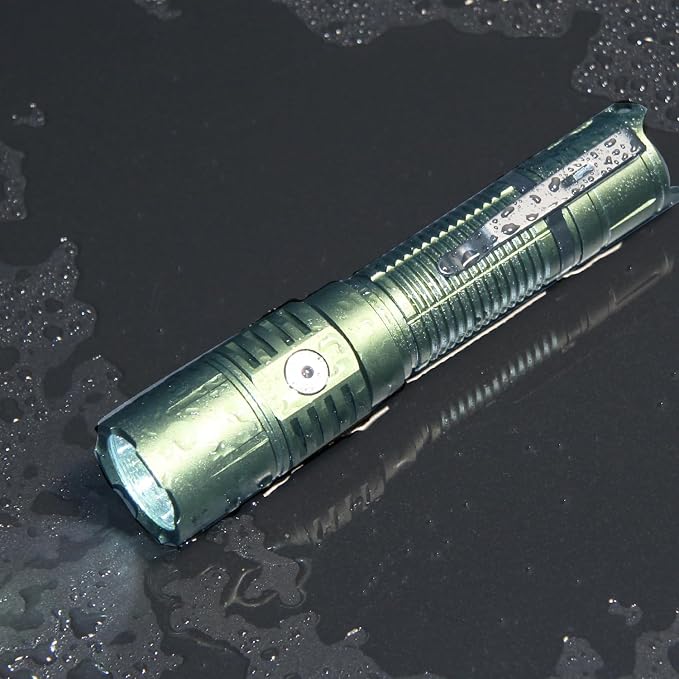 MX77 2530 Lumen LED Tactical Flashlight Law Enforcement, 390 Yards Beam Distance USB-C Rechargeable Pocket Flashlight with Battery