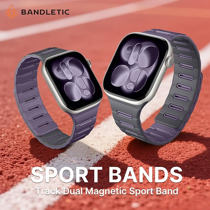 Bandletic Double Sided Magnetic Compatible with Apple Watch Series 10 Band, Durable Strong Magnet Strap Replacement for iWatch Bands 42mm(Series 11/10),41mm(9/8/7), 40mm(SE3/SE2/SE/6/5/4),38mm(3/2/1)