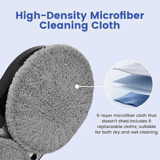 Window Cleaning Robot, Auto-Spray Window Cleaner, AI Path Planning & Edge Detection, 3000Pa Suction, Remote Control, Ideal for Glass Windows that are Difficult to Reach Manually