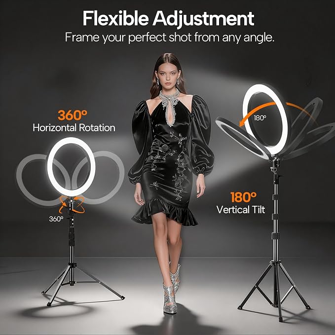 EMART 10" Ring Light with 55" Extendable Tripod Stands and Phone Holder, Dimmable LED Circle Round Light for Selfie Camera Photography/Makeup/YouTube Video/Vlogging/Live Streaming