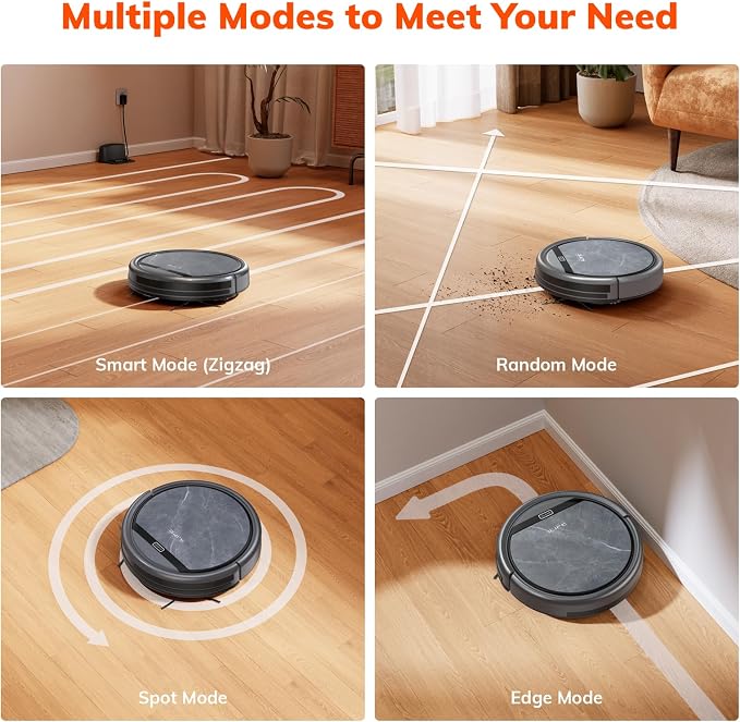 ILIFE V5s Max Robot Vacuum, 4000Pa Max Suction Power, 2.4G WiFi/App/Alexa/Remote Control, Self-Charging Robotic Vacuum Cleaner, for Hard Floors Carpets and Pet Hair