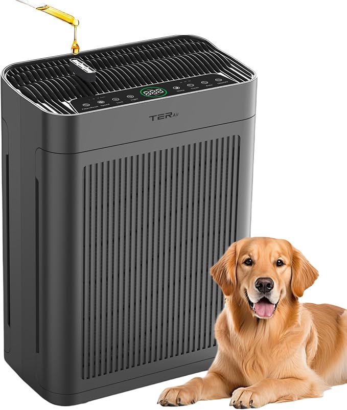Air Purifier for Home Large Room Bedroom Up to 3000 Sq Ft, H13 Hepa Double-Sided Air Filter Purifier with PM 2.5 Display Air Quality Sensor, Air Cleaner for Bedroom, Dust, Pets, Smoke, Pollon 22dB