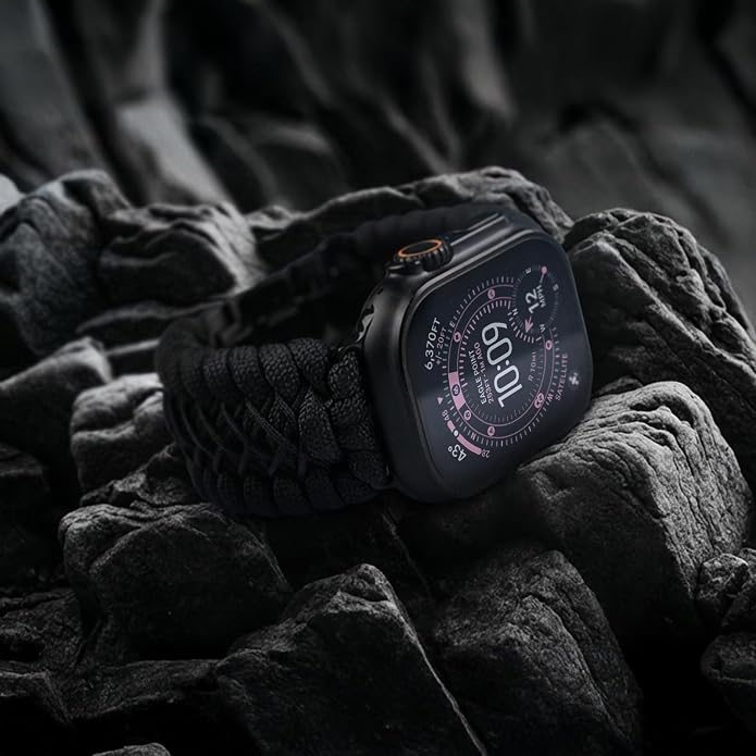 Tefeca Titan Series Paracord Band Compatible with Apple Watch Ultra 2/49mm, Series 10/46mm, 9/8/7/45mm, SE2/SE/6/5/4/44mm, and 3/2/1/42mm
