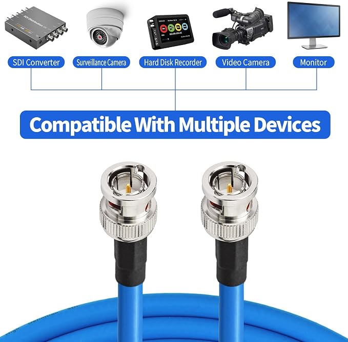 Superbat 3G 6G SDI Cable 250ft Belden 1694A BNC Cable 75 Ohm Supports HD-SDI/3G-SDI/6G-SDI/4K/8K Video Camera CCTV System, Precision SDI Cord
