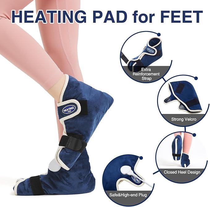 AOKESTE Heating Pad for Feet and Ankle,Heating Pad for Feet Neuropathy,Foot Heating Pad for Achilles Tendonitis Relief,Auto Shut Off,Heated Foot Warmers for Plantar Fasciitis Relief(2PCS)