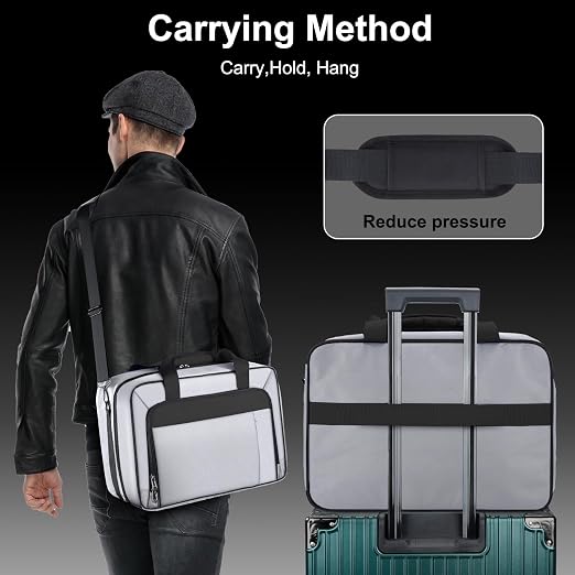 GDNasist Carrying Case Fit for PS5, Travel Thickened Protective Bag Compatible with Playstation 5 Console, Headset, PS5 Controller, Game Discs, and Gaming Accessories, Grey