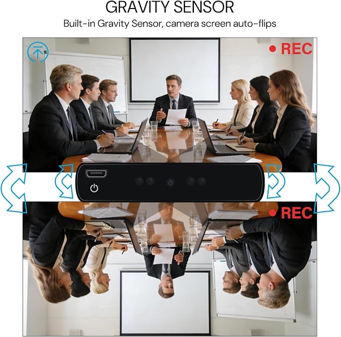 Spy Camera Hidden Camera No WiFi Needed Nanny Cam Portable 20 Hours Continuous Mini Cameras for Home Security with Night Vision Motion Detection Gravity Sensor 1080P HD No Audio