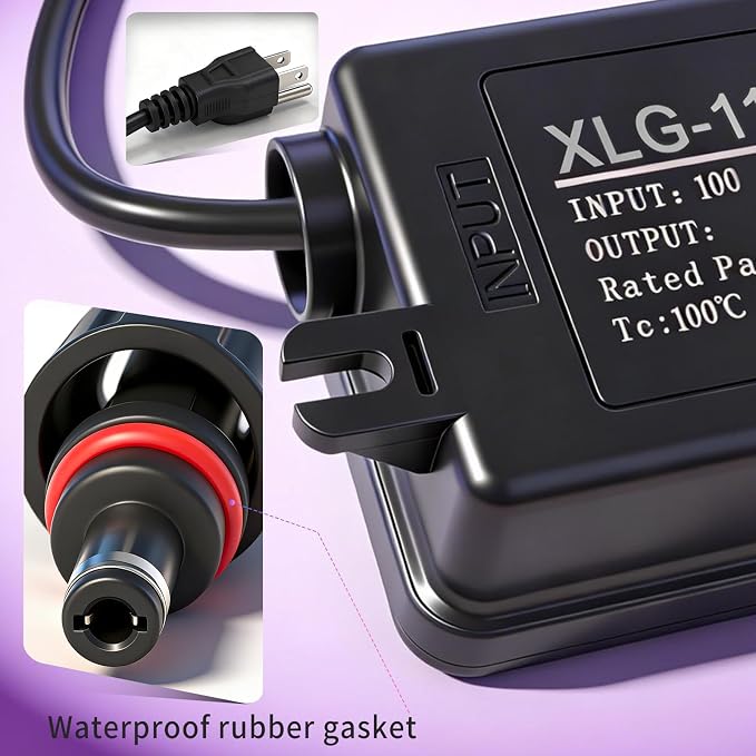 for Govee Permanent Outdoor Light 36V 3A Waterproof Power Adapter Charger Compatible with Govee H706A/H706B/H706C Replacement Power Supply Cord(Black)