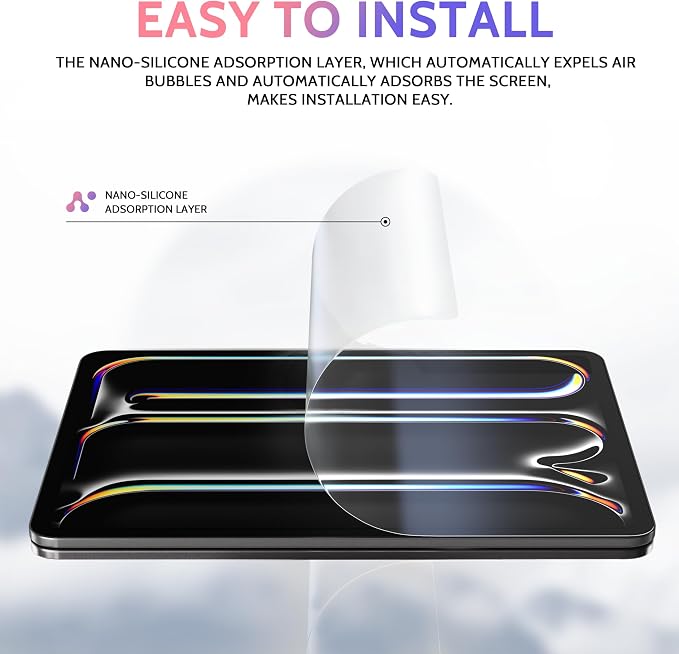 Peslv 2 Pack Like Paper Screen Protector for iPad Pro 13 Inch M4/M5 [2024/2025 7th/8th Gen], Matte Anti Glare PET Film/Blue Light Filter Eye Protection Cover/Drawing & Writing Feel Like on Paper
