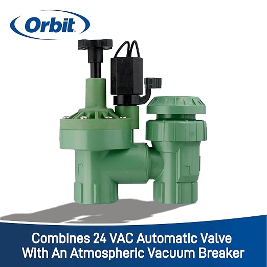 Orbit 57604 1-Inch FPT 100 Series Automatic Anti-Siphon Valve with Flow Control and 3/4-Inch Reducer