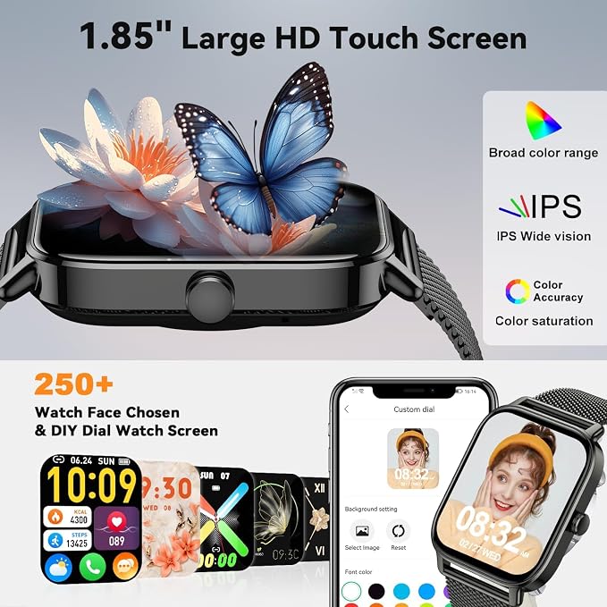 Smart Watch for Men Women Fitness Tracker: Waterproof Bluetooth Call Answer Make Smart Watches for Android iPhone Digital Mens Watches Activity Smartwatch Pedometer Heart Rate Monitor 120 Sports Model