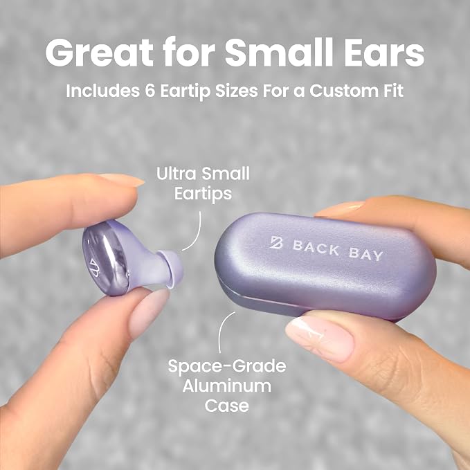 Back Bay Audio Wireless Earbuds for Small Ears, Award-Winning Sound w/Bass Mode, Durable Sweatproof Bluetooth Earbuds, Comfortable for All Ears