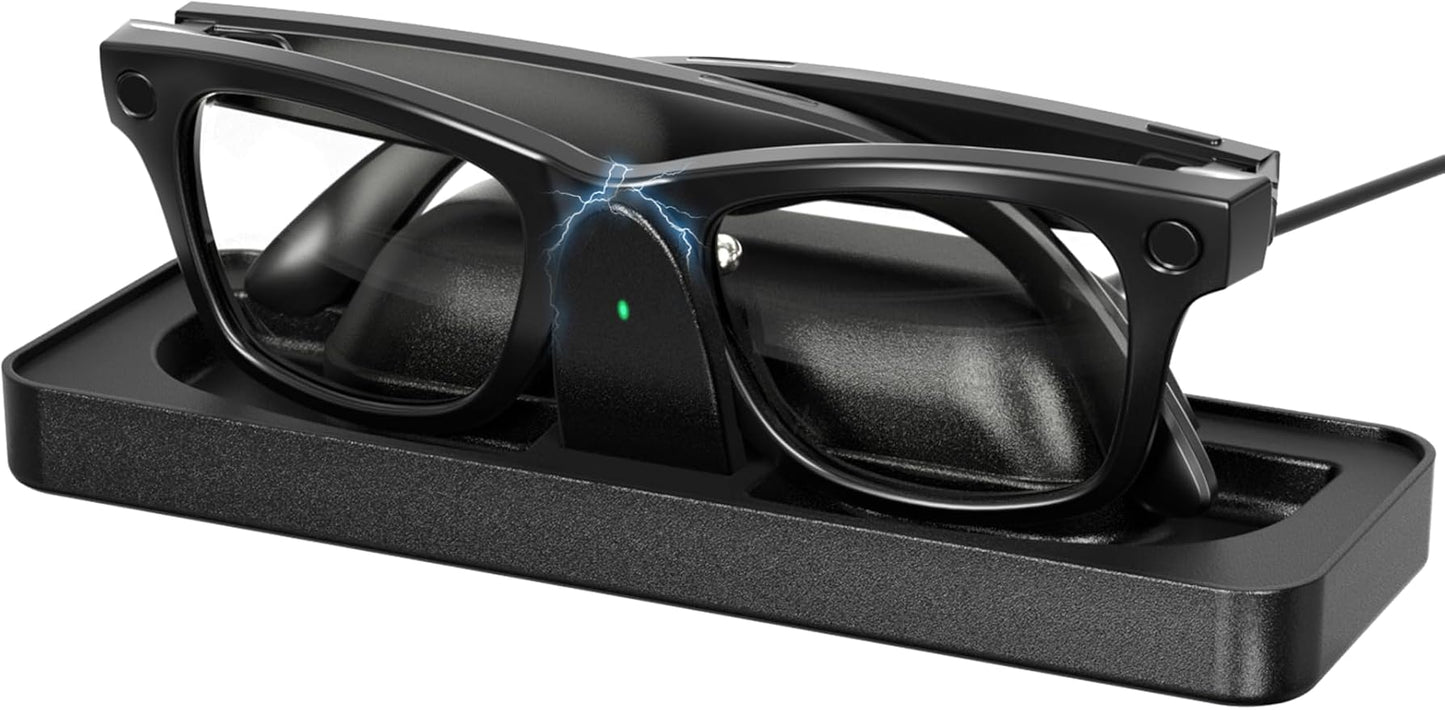Charging Station Compatible with RayBan & Oakley Meta Smart Glasses（Gen 1&2） – Fast Charger Dock with LED Indicator, Fits Wayfarer, Headliner, Skyler,Blayzer Scriber Optics& HSTN Accessories