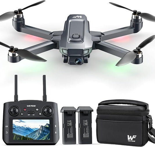 Drones with Camera for Adults 4K, WF33 GPS Foldable FPV Drone with 4.5" LCD Screen on Controller, Under 249g, Brushless Motor, Return Home, 5G Transmission, 40 Mins Flight Time, 8GB Card