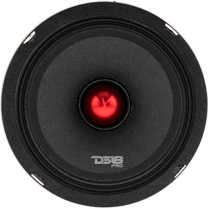 DS18 PRO-X5.4BM Loudspeaker - 5.25", Midrange, Red Aluminum Bullet, 300W Max, 150W RMS, 4 Ohms - Premium Quality Audio Door Speakers for Car or Truck Stereo Sound System (1 Speaker)