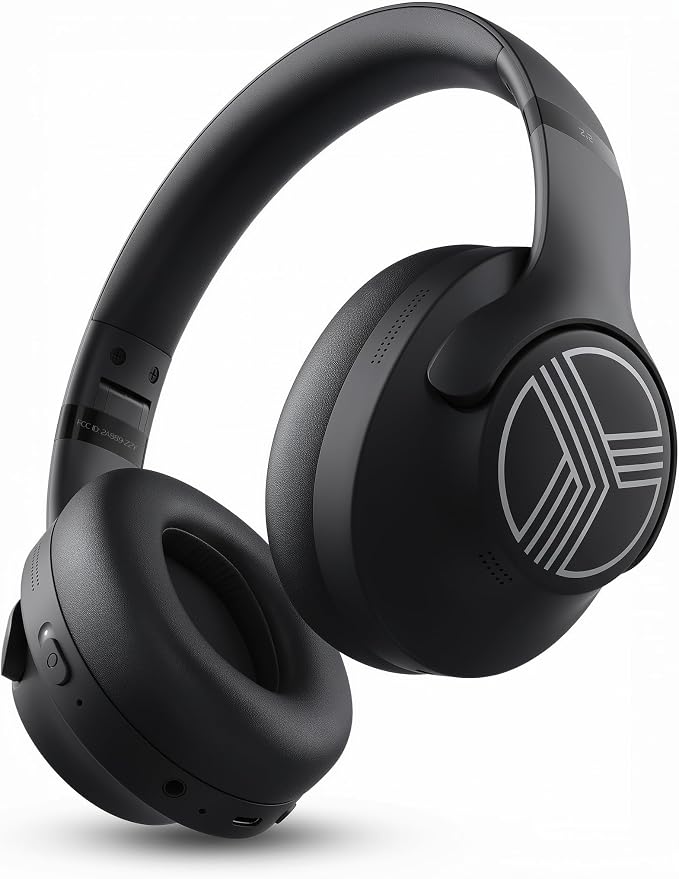 TREBLAB Z2 Wireless Over Ear Headphones Bluetooth, Hybrid ANC, 58H | IPX4 Sweatproof, Foldable with Case, Multipoint BT 5.3, Gaming Mode 65ms, 40mm Driver, 2-3H Charge Time