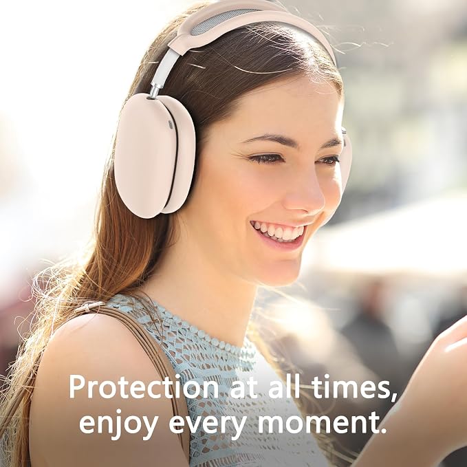 Silicone Case Cover for AirPods Max Headphones,Ear Pad Case Cover/Ear Cups Cover/Headband Cover for AirPods Max 2/1 (2026/2024/2020)(USB-C/Lightning),Silicone Accessories for Apple AirPods Max 2, Nude | Ear Pad Case Cover