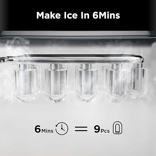 Silonn Countertop Ice Maker - Efficient Self-Cleaning Ice Machine with 2L Capacity, 26lbs in 24Hrs, 2 Sizes of Bullet Ice for Home Party