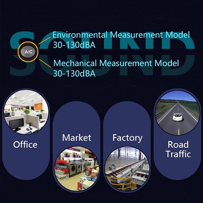VLIKE LCD Digital Audio Decibel Meter Sound Level Meter Noise Level Meter Sound Monitor dB Meter Noise Measurement Measuring 30 dB to 130 dB A/C Mode (Batteries Not Include)