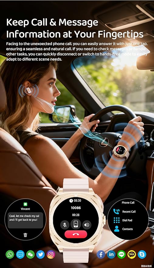 Smart Watch with Earbuds for Women&Wife Gift, 1.53” HD Display, Bluetooth Call, Music Control,Fitness Tracker, Step,Calories,Sleep Monitor,Heart Rate Monitor,Health Tracking,Android & iOS