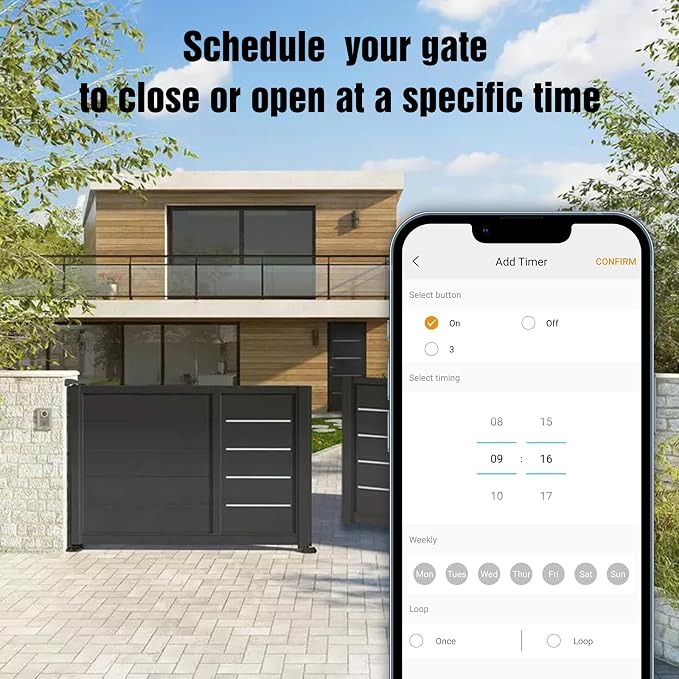 JUJIANG SM18-03W WiFi Controller APP Remote Control Compatible with Alexa, Google Assistant, IFTTT, Gate Remote Control Work for Automatic Swing Sliding Gate Opener Garage Door Opener