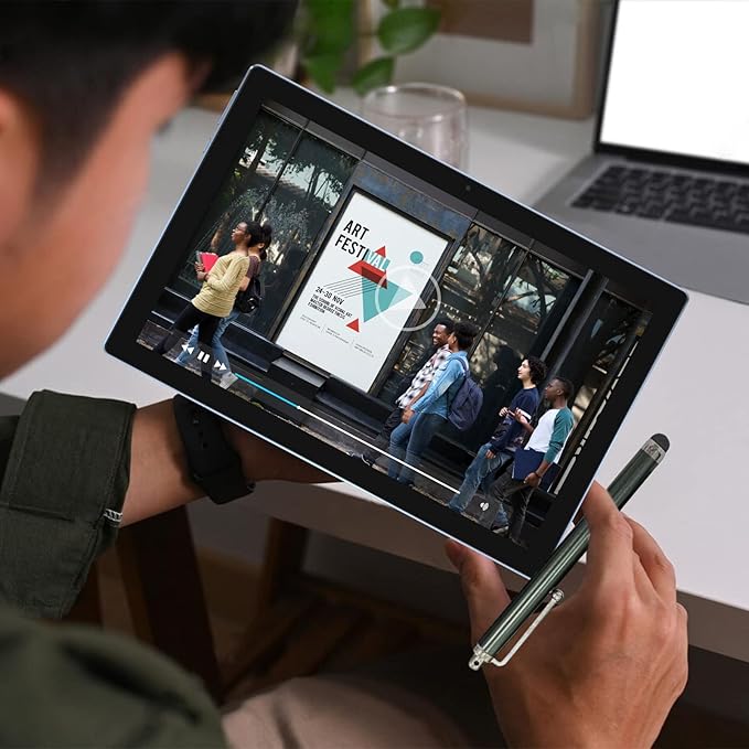 Android 14 Tablet 2 in 1 Tablets 10 Inch Tablet with Keyboard Mouse Case Protective Stylus 10.1" Tab 8GB+64GB Support 1TB Expansion 2MP+8MP Dual Camera 6000mAh Battery Bluetooth WIFI-6 Android Tableta