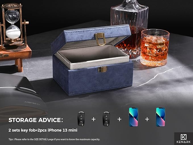 KK6 Faraday Box for Key Fobs, Signal Shielding Storage | Signal Shielding • Key Fob Storage • Premium Synthetic Leather • Home & Office Use