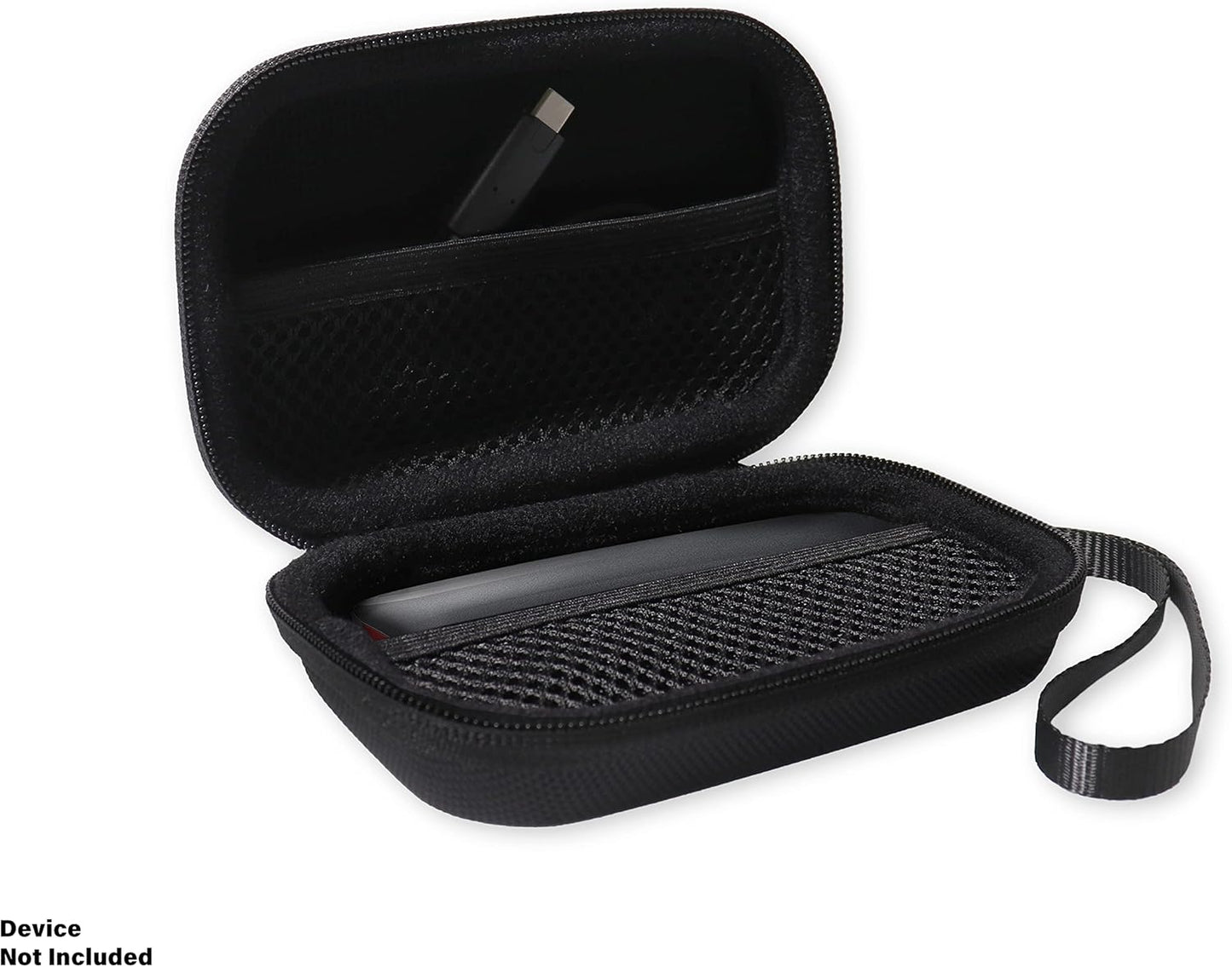 InGo Portable SSD Case - Compatible with SanDisk 1TB Extreme & Samsung X5 - Thunderbolt 3 - Carabiner, Mesh Pocket, Elastic Strap