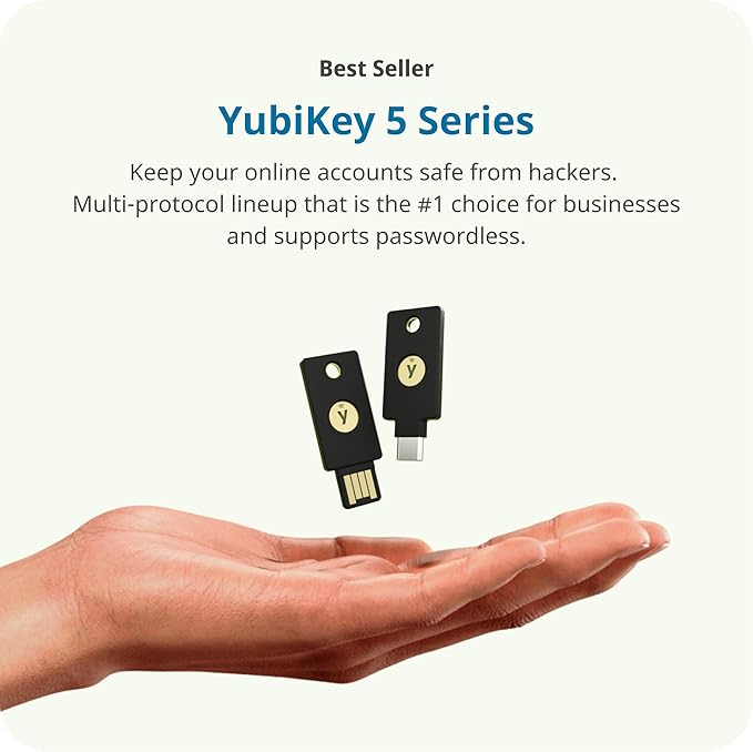 Yubico - YubiKey 5 Nano A - Multi-Factor authentication (MFA) Security Key and passkey, Connect via USB, FIDO Certified - Protect Your Online Accounts (Nano USB-A)
