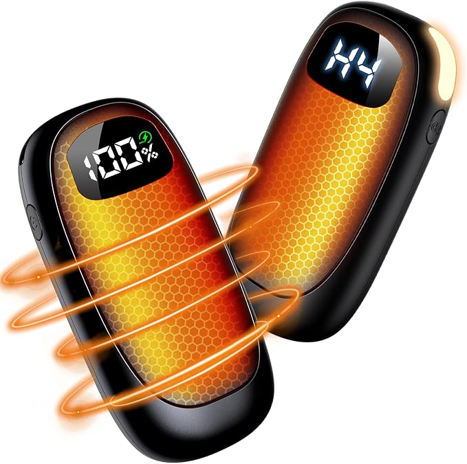 Hand Warmers Rechargeable-Electric Hand Warmers, Max 16 Hrs Warmth Up to 127℉, LED Display & Flashlight, Dual-Side Heating Portable Heater for Golf Hunting Camping for Men Women, Valentine's Day Gifts