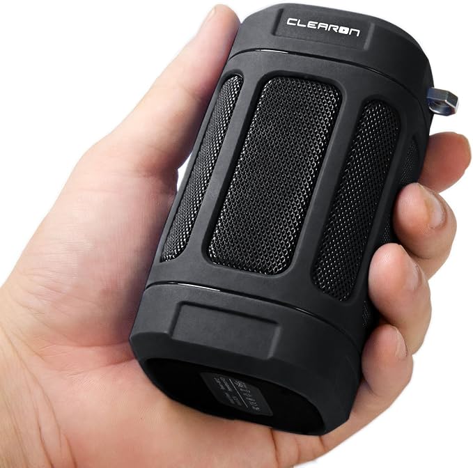 – Wireless Waterproof Portable Bluetooth 5.0 Speaker with Bike Mount & Remote – Premium Sound Quality & Loud 8W Mini Speaker – 10 Hours of Playtime (Black)
