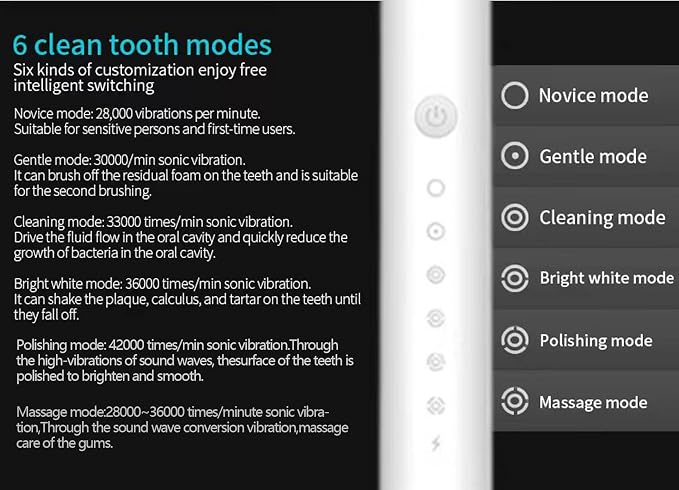 Two Pack Electric Toothbrush Rechargeable Toothbrushes for Adults and Teens with 8 Brush Heads