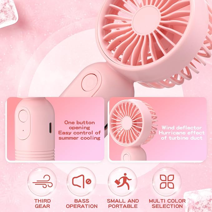 Rossesay 72 Pcs Mini Portable Fan Bulk Cute Handheld Lightweight Small Little Personal Hand Eyelash Fan 3 Speeds USB Rechargeable for Women Men Indoor Outdoor Makeup Travel (Pink)
