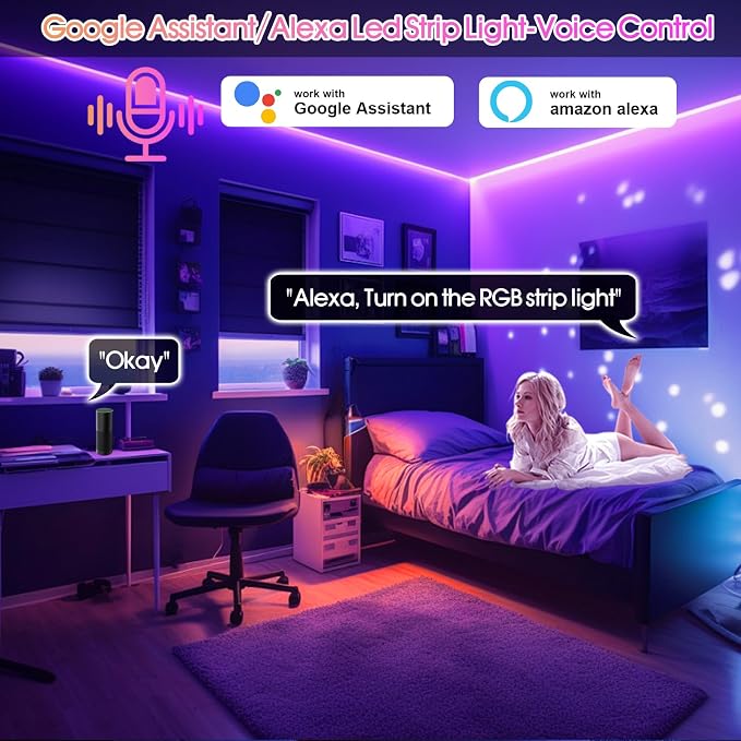 24V RGB COB Led Strip Light 32.8FT/10M, 5760Leds,10mm Width, Flexible Led Tape Light, Smart Led Strip Light Color Changing, Music Sync, Led Strip Lights for Room Decor, TV Backlights