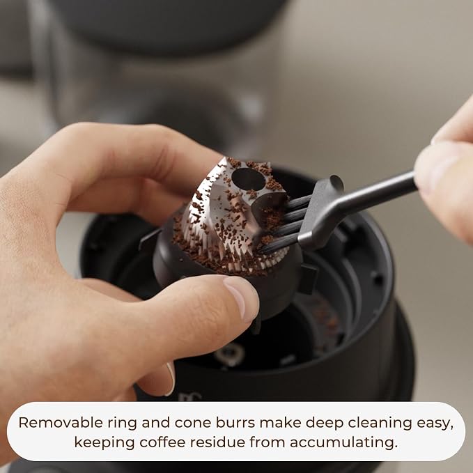 Burr Coffee Grinder with 60 Settings, Electric Conical Bean Grinder with Touch Screen & Anti-Static Technology for Espresso to French Press, 1-60s Timer & 1-8 Cup Dosing, Stainless Steel, Black