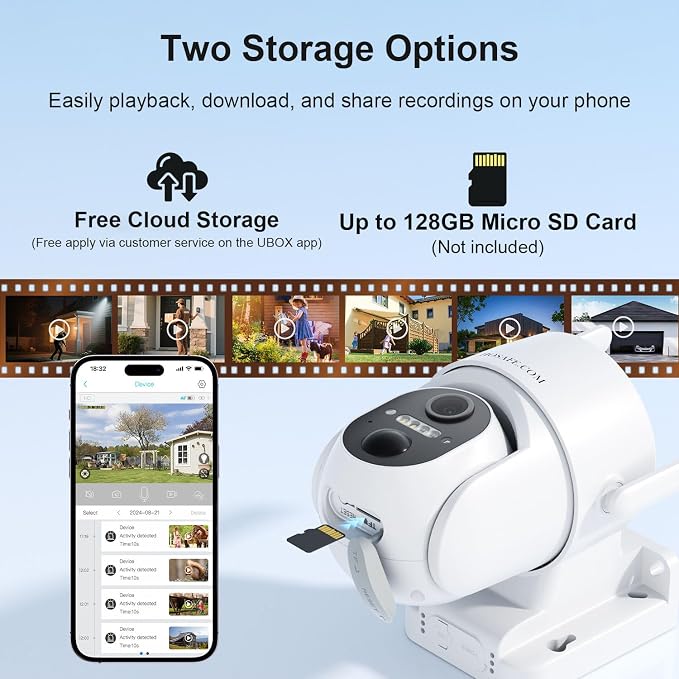 Solar Security Cameras Wireless Outdoor, Free Cloud Storage, WiFi Cameras for Home Security, 360° View Outdoor Camera Wireless, 2K Color Night Vision, AI Motion Detection, Instant Alert, 2-Way Audio