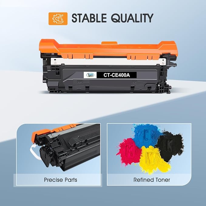 507A Toner Cartridge 4-Pack Compatible for HP 507A 507X CE400A CE401A CE402A CE403A 500 Color M551 Toner Cartridges for HP LaserJet Enterprise M551 M551n M551dn M551xh M570dn M570dw M575f Printer