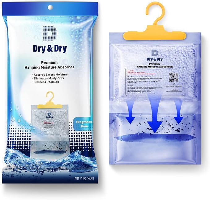 Dry & Dry 9 Packs [Net 7 Oz/Pack] Moisture Absorbers Dehumidifiers for Home Dehumidifier for Basement Dehumidifiers for Bedroom Small Dehumidifiers - Dehumidifiers Moisture Absorbers